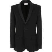 Zwart Tuxedo Lapel Blazer RED Valentino , Gray , Dames