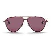 Bordeaux Aviator Zonnebril met Studs Valentino , Red , Dames