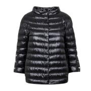 Luxe Zijdeachtige Zwarte Jas Herno , Black , Dames