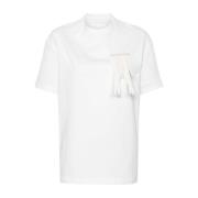 Witte Katoenen Jersey T-shirt met Franje Broche Jil Sander , White , D...