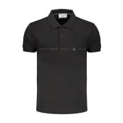 Zwarte Katoenen Poloshirt Calvin Klein , Black , Heren