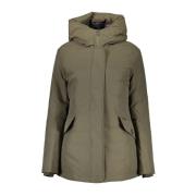 Groene Hoodie met Logo Woolrich , Green , Dames