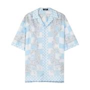 Barok Zijden Ruitprint Shirt Versace , Multicolor , Heren