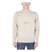 Beige Sweatshirt Lange Mouw Mannen Calvin Klein Jeans , Beige , Heren