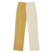 Gele Patched Cropped Broek Thinking MU , Multicolor , Dames