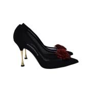 Pre-owned Cotton heels Manolo Blahnik Pre-owned , Black , Dames