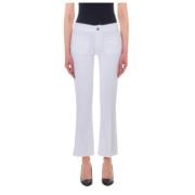Crop Flare Jeans met Geborduurde Details Liu Jo , White , Dames
