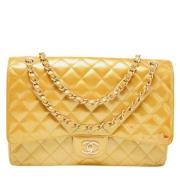 Pre-owned Leather chanel-bags Chanel Vintage , Yellow , Dames