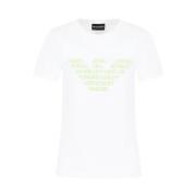 Biologisch Katoen Adelaar Geborduurd T-shirt Emporio Armani , White , ...