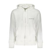 Witte Hoodie met Logo Print Calvin Klein , White , Heren