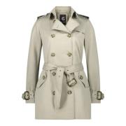 Korte Trenchcoat met Kraag Gil Bret , Gray , Dames