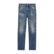 Vintage Denim Blauwe Jeans Saint Laurent , Blue , Dames