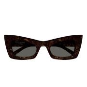 New Wave Cat-Eye Zonnebril met Grijze Lenzen Saint Laurent , Brown , D...