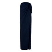 Intense blauwe linnen en cupro rok Cortana , Blue , Dames