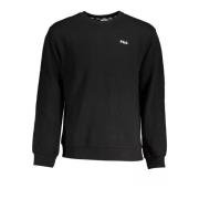 Zwarte Katoenen Trui Geborduurd Logo Fila , Black , Heren