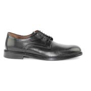 Glad Zwart Derby Schoenen Marco Ferretti , Black , Heren