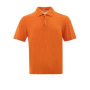 Oranje Linnen Polo Shirt Gran Sasso , Orange , Heren