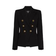 Blazer Met Dubbele Knopen Balmain , Black , Dames