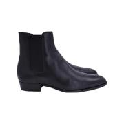 Pre-owned Leather boots Yves Saint Laurent Vintage , Black , Heren