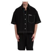 Geknipte Shirt in Uniform Stijl Bonsai , Black , Heren