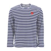 Gestreept Longsleeve T-shirt met Hartlogo Comme des Garçons Play , Mul...