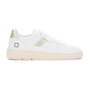 Witte Leren Sneaker met Platina Details D.a.t.e. , White , Dames