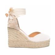 Witte Raffia Sleehak Espadrilles Castañer , White , Dames