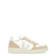 Bruin Leren en Suède Sneaker Veja , White , Dames