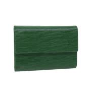 Pre-owned Leather wallets Louis Vuitton Vintage , Green , Dames