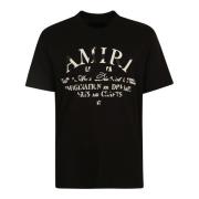 Zwart Crew Neck Logo Print T-Shirt Amiri , Black , Heren