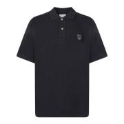 Zwarte Katoenen Poloshirt Klassieke Kraag Maison Kitsuné , Black , Her...