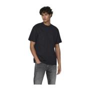 Heren Relax T-Shirt Korte Mouwen Only & Sons , Black , Heren