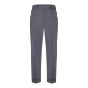 Grijze Blend Katoen Straight Leg Broek PT Torino , Gray , Heren