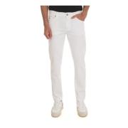 5-Pocket Denim Jeans met leren passante Boss , White , Heren