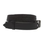 Zwart Geweven Leren Riem Orciani , Black , Heren