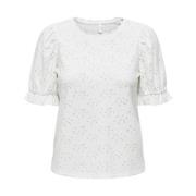 Smilla Puff Sleeve T-Shirt Only , White , Dames