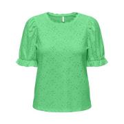 Puff Sleeve T-Shirt Only , Green , Dames