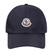 Blauwe Logo Patch Baseball Cap Moncler , Blue , Dames