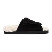 Zwarte Sandalen met Shearling Voering Gia Borghini , Black , Dames