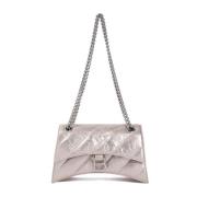 Metallic Chain Stone Beige Handbag Balenciaga , Gray , Dames