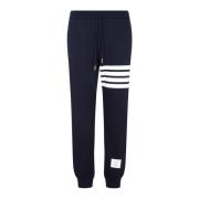 Blauwe Katoenen Sweatpants Klassieke Stijl Thom Browne , Blue , Heren