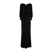 Zwarte Cut Out Maxi Jurk Saint Laurent , Black , Dames