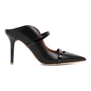 Zwarte Leren Maureen Pumps Hoge Hakken Malone Souliers , Black , Dames