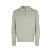 Eco-Vriendelijke Polo Sweater met Rits Samsøe Samsøe , Beige , Heren