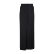 Zwarte Wol Lage Taille Rok Givenchy , Black , Dames