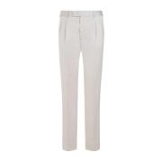 Beige Katoenen Broek Voorrits Brioni , Beige , Heren