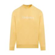 Gele Katoenen Hoodie Sweatshirt Ss24 Saint Laurent , Yellow , Heren