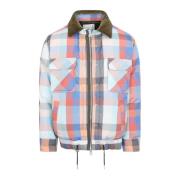 Multicolor Geruite Gewatteerde Blouson Jas Sacai , Multicolor , Heren