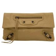 Pre-owned Leather clutches Balenciaga Vintage , Brown , Dames