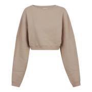 Cropped Sweatshirt Saint Laurent , Beige , Dames